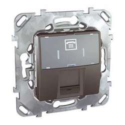 SE Unica Top Графит Розетка ТЛФ 1-ая RJ12 6 контактов арт. MGU5.493.12ZD