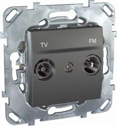 SE Unica Top Графит Розетка TV-FM проходная арт. MGU5.453.12ZD