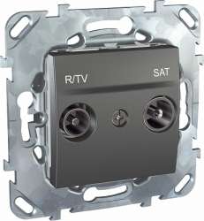 SE Unica Top Графит Розетка TV-SAT проходная арт. MGU5.456.12ZD