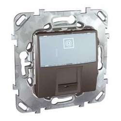 SE Unica Top Графит Розетка компьютерная 1-ая RJ45 кат.5Е с полем для надписи арт. MGU5.421.12ZD