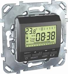 SE Unica Top Графит Термостат электронный программируемый 8А (от+5 до +30) арт. MGU5.505.12ZD