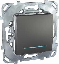 SE Unica Top Графит Выключатель 1-клавишный (сх.1) с подсветкой арт. MGU5.201.12NZD