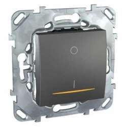SE Unica Top Графит Выключатель 1-клавишный 16A 2P с подсветкой арт. MGU5.262.12SZD