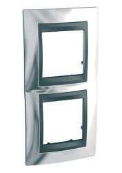 SE Unica Top Хром Графит Рамка 2-ая вертикальная арт. MGU66.004V.210