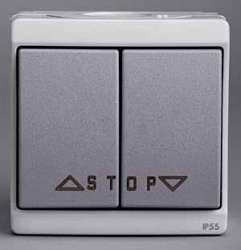 SE Выключатель для жалюзи, авт., блокир., в сборе серый IP55 арт. ENN35742