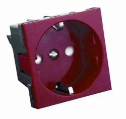SE Wessen 45 Красная Розетка с/з с защитными шторками 250В, 16А, для кабель-каналов арт. RN16-113-K