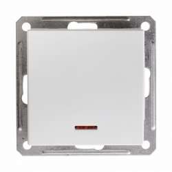 SE Wessen 59 Aqua Бел Переключатель 1-клавишный с подсветкой 16А (сх.6) IP44 арт. VS616-157B-1-86