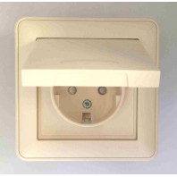 SE Wessen 59 Aqua Беж Розетка с/з с крышкой с защитными шторками IP44 (в сборе, с рамкой) арт. RS16-152B-28