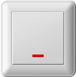 SE Wessen 59 Бел Переключатель 1-клавишный с подсветкой 16А (сх.6) (в сборе, с рамкой) арт. VS616-157-18