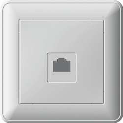 SE Wessen 59 Бел Розетка ТЛФ 1-ая RJ11 (в сборе, с рамкой) арт. RSI-152T-18