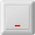SE Wessen 59 Бел Выключатель 1-клавишный кнопочный с подсветкой 16А (сх.1) (в сборе, с рамкой) арт. VS116-151-18