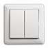 SE Wessen 59 Бел Выключатель 2-клавишный 16А (сх.5) (в сборе, с рамкой) арт. VS516-252-18