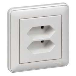 SE Wessen 59 Беж Розетка 2-ая б/з для узких вилок 6А (в сборе, с рамкой) арт. RS6-253-28