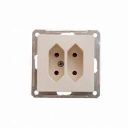 SE Wessen 59 Беж Розетка 2-ая б/з для узких вилок 6А арт. RS6-253-2-86