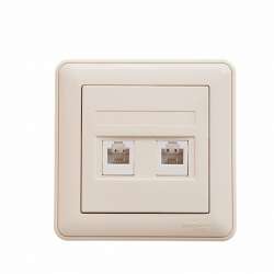 SE Wessen 59 Беж Розетка ТЛФ 2-ая RJ11 (в сборе, с рамкой) арт. RSI-251TT-28
