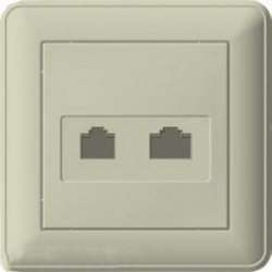 SE Wessen 59 Беж Розетка компьютерная 2-ая RJ45 кат.5e (в сборе, с рамкой) арт. RSI-251KK5E-28