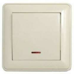 SE Wessen 59 Беж Выключатель 1-клавишный 2-х полюсной 16А (сх.2) (в сборе, с рамкой) арт. VS216-152-28