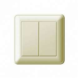 SE Wessen 59 Беж Выключатель 2-клавишный 16А (сх.5) (в сборе, с рамкой) арт. VS516-252-28