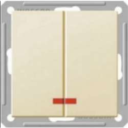 SE Wessen 59 Беж Выключатель 2-клавишный с подсветкой 16А (сх.5) арт. VS516-251-2-86