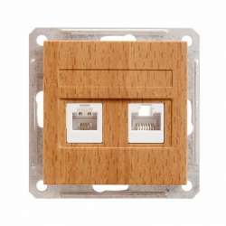 SE Wessen 59 Бук Розетка 2-ая ТЛФ + компьютерная 5е (RJ11+RJ45) арт. RSI-251TK5E-8-86