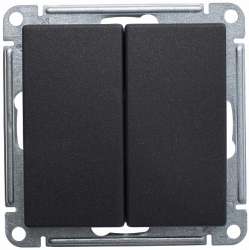 SE Wessen 59 Черный бархат Переключатель 2-клавишный 10АХ арт. VS610-256-6-86
