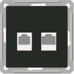 SE Wessen 59 Черный бархат Розетка 2-ая ТЛФ + компьютерная 5е (RJ11+RJ45) арт. RSI-251TK5E-6-86