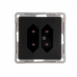 SE Wessen 59 Черный бархат Розетка 2-ая б/з для узких вилок 6А арт. RS6-253-6-86