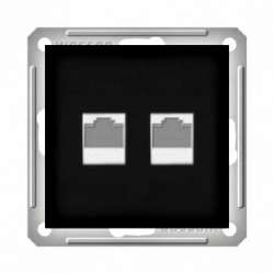 SE Wessen 59 Черный бархат Розетка компьютерная 2-ая RJ45 кат.5e арт. RSI-251KK5E-6-86