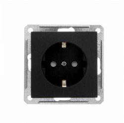 SE Wessen 59 Черный бархат Розетка с/з с защитными шторками арт. RS16-152-6-86