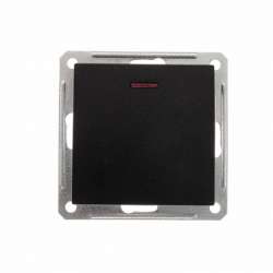 SE Wessen 59 Черный бархат Выключатель 1-клавишный с подсветкой 16А (сх.1) арт. VS116-153-6-86