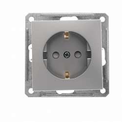 SE Wessen 59 Матовый хром Розетка с/з с защитными шторками арт. RS16-152-5-86
