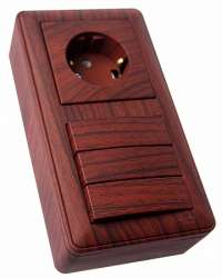 SE Wessen 59 Мореный дуб Коробка 2-ая подъемная для наружного монтажа с рамкой арт. KP-252-98