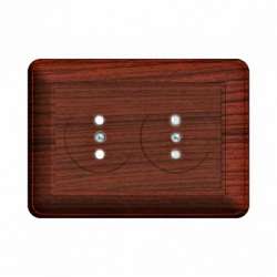 SE Wessen 59 Мореный дуб Розетка 2-ая б/з (в сборе, с рамкой) арт. RS16-254-98