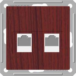 SE Wessen 59 Мореный дуб Розетка компьютерная 2-ая RJ45 кат.5e арт. RSI-251KK5E-9-86