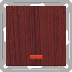 SE Wessen 59 Мореный дуб Выключатель 1-клавишный 2-х полюсной с подсветкой 16А (сх.2) арт. VS216-150-9-86