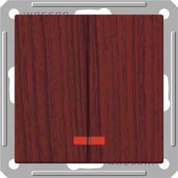 SE Wessen 59 Мореный дуб Выключатель 2-клавишный с подсветкой 16А (сх.5) арт. VS516-251-9-86