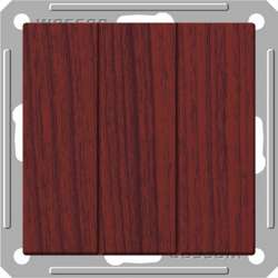 SE Wessen 59 Мореный дуб Выключатель 3-клавишный 16А (сх.05) арт. VS0516-351-9-86