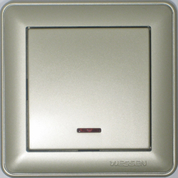 SE Wessen 59 Шампань Выключатель 1-клавишный с подсветкой 16А (сх.1) арт. VS116-153-4-86