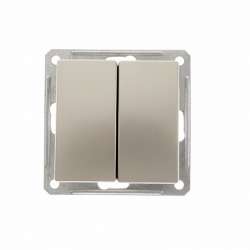 SE Wessen 59 Шампань Выключатель 2-клавишный 16А (сх.5) арт. VS516-252-4-86