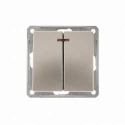 SE Wessen 59 Шампань Выключатель 2-клавишный с подсветкой 16А (сх.5) арт. VS516-251-4-86