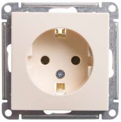 SE Wessen 59 Словновая кость Розетка с/з без шторок, 16А арт. RS16-154-2-86