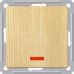 SE Wessen 59 Сосна Переключатель 1-клавишный с подсветкой 16А (сх.6) арт. VS616-157-7-86