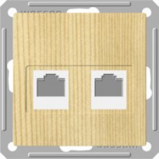 SE Wessen 59 Сосна Розетка 2-ая ТЛФ + компьютерная 5е (RJ11+RJ45) арт. RSI-251TK5E-7-86