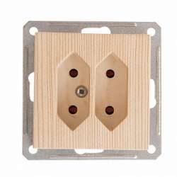 SE Wessen 59 Сосна Розетка 2-ая б/з для узких вилок 6А арт. RS6-253-7-86