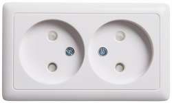 SE Wessen ХИТ наруж Бел Розетка 2-ая б/з со шторками, 16А арт. RA16-233-B