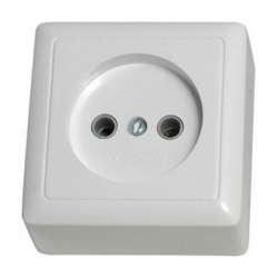 SE Wessen ХИТ наруж Бел Розетка б/з без шторок, с изолирующей пластиной, 16А арт. RA10-131I-B