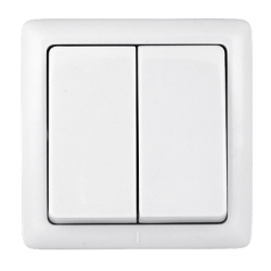 SE Wessen ХИТ наруж Бел Выключатель 2-клавишный с изолирующей пластиной 6А, 250В арт. VA56-232I-B