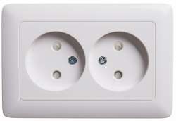 SE Wessen ХИТ внутр Бел Розетка 2-ая б/з со шторками, 16А арт. RS16-230-B