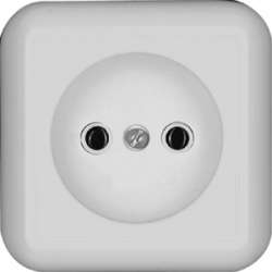 SE Wessen Прима наруж Бел Розетка 1-ая б/з без шторок 10А, с изолир. пластиной (в сборе) (индивид.упак.) арт. RA10-164I-BI