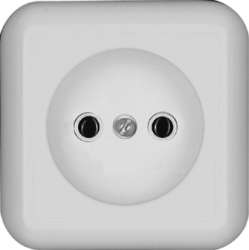 SE Wessen Прима наруж Бел Розетка 1-ая б/з без шторок 10А (в сборе)(опт.упак.) арт. RA10-164-B